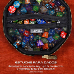 Estuche y Bandeja Premium color negro para Dados. Almacena hasta 150 Dados - ENHANCE